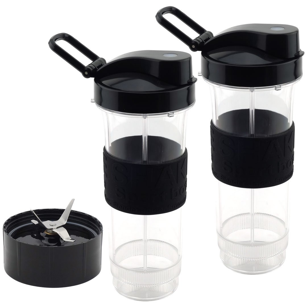 2 Pack 20 oz Cups with to Go Lids, Cross Blade and Flat Blade Replacement Set for Magic Bullet Blenders MB1001 BL0047