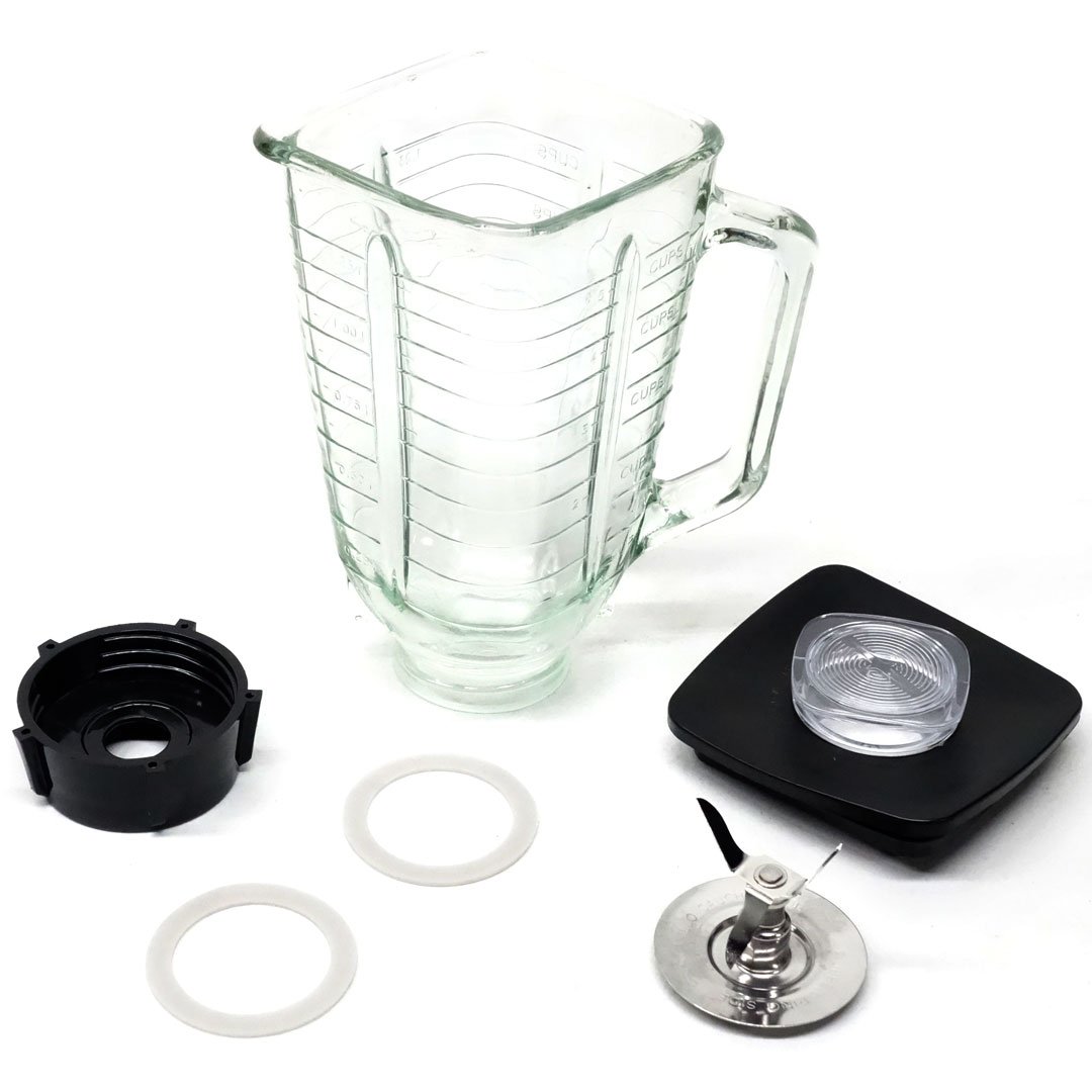5-Cup Square Top 6-Piece Plastic Jar Replacement Set for Oster Blenders