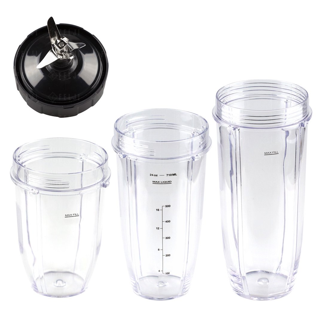 16 oz Cup with Sip & Seal Lid and Extractor Blade Replacement Parts 322KKU770 Compatible with Nutri Ninja BL770 BL771 BL772 BL773CO BL780