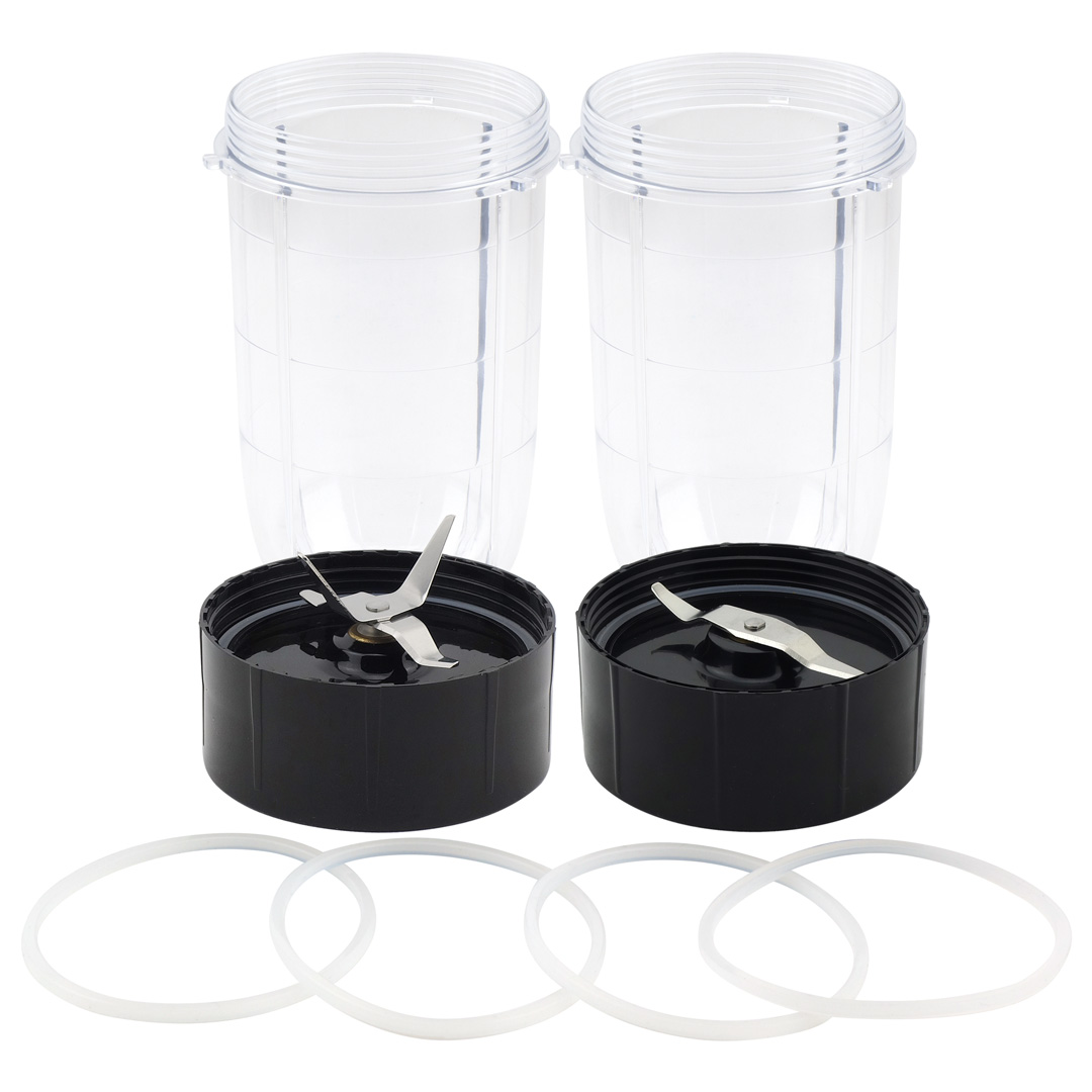 Cross Blade and Flat Blade 2 Pack 16 oz Tall Cup Replacement Parts for Magic Bullet 250W MB1001 Blenders