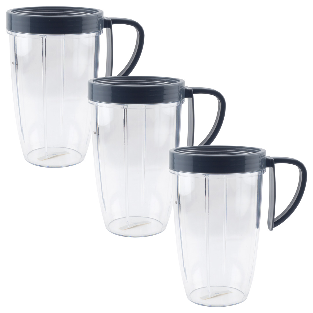 metgezel Versterker kussen 3 Pack 24 oz Tall Cups with Handled Lip Rings Replacement Parts Compatible  with NutriBullet 600W 900W Blenders NB-101B NB-101S NB-201 - BlenderPartsUSA