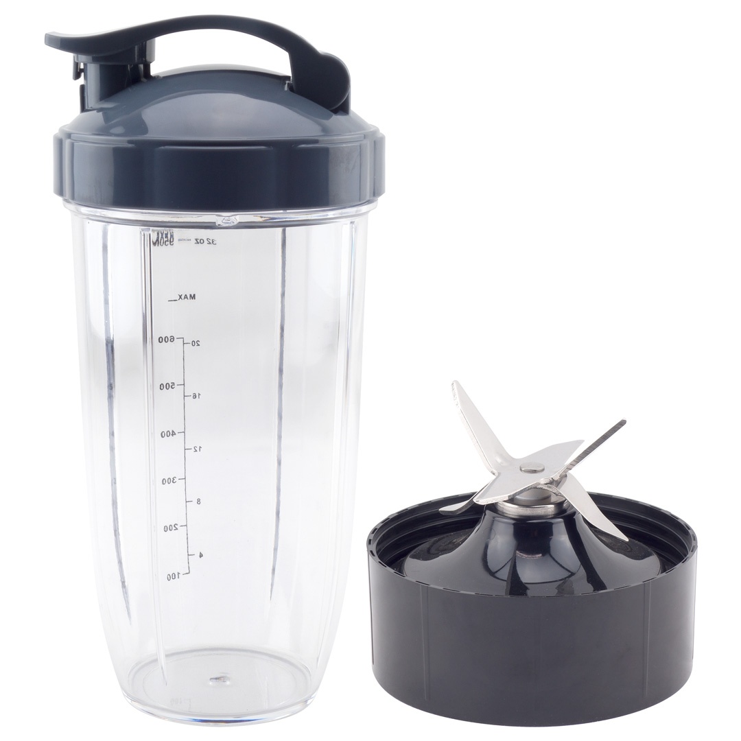 32 oz Colossal Cup Flip To Go Lid and Extractor Blade Replacement Parts Compatible with NutriBullet Lean NB-203 1200W Blenders - BlenderPartsUSA