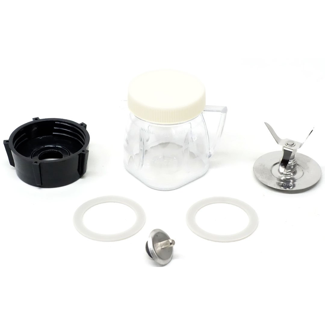 6 Cups Glass Jar Compatible with Oster Osterize Blender Replacement Parts,  Glass Jar with 4961 Ice Blade & 4902 Bottom Cap Base & Seal Rings Set for