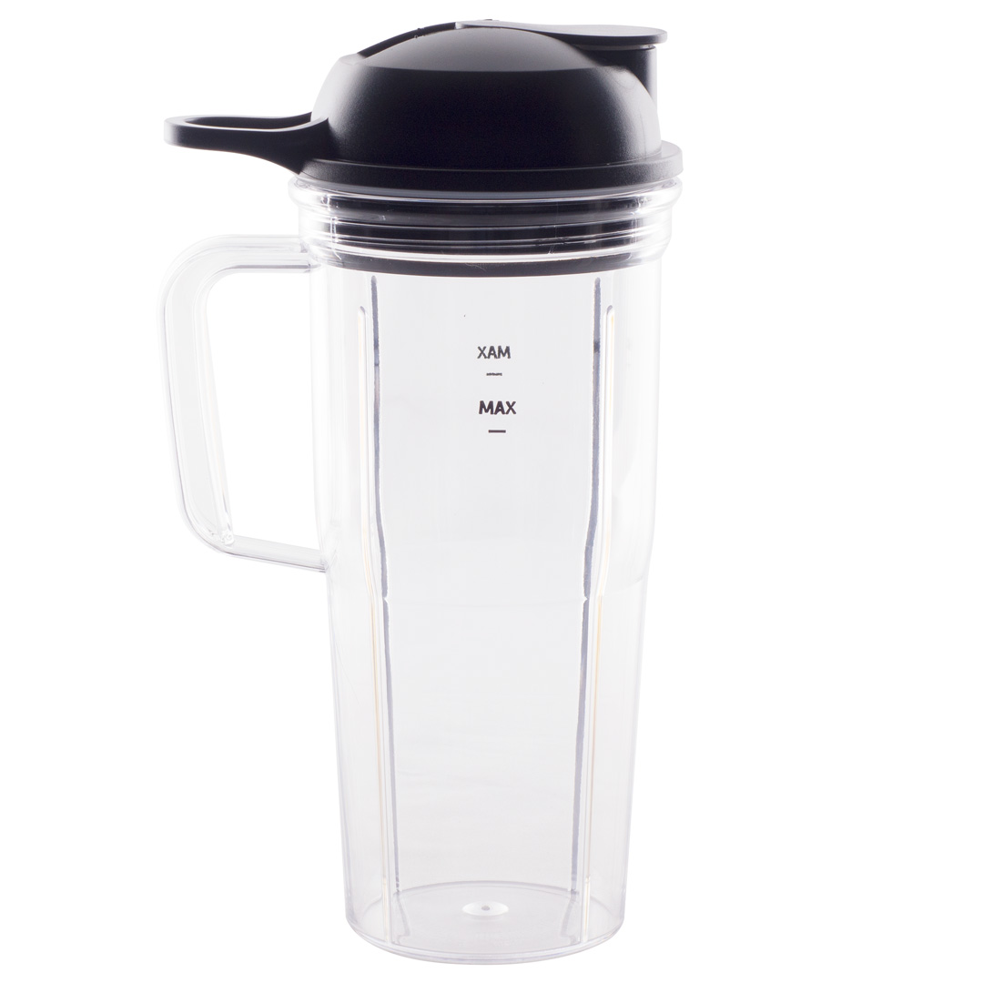 24 oz Handled Cup and To-Go Lid Replacement Parts Compatible with Nutribullet Pro 1000, Combo and Select Blenders