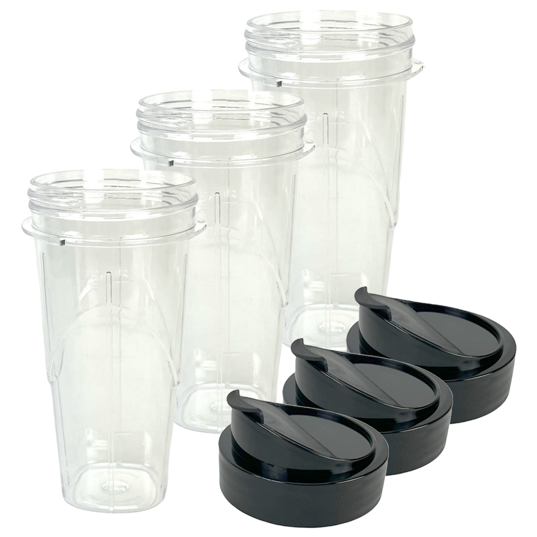 24 oz Smoothie Cup with To-Go Lid Replacement Part Compatible with Oster Pro 1200 Blender (3 Pack)